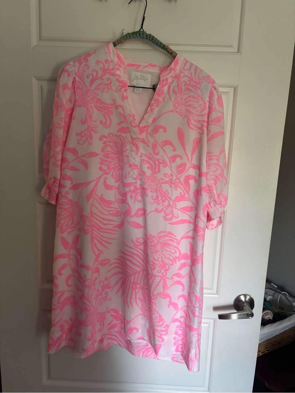 Lilly Pulitzer Mialeigh Linen Dress Pink Glisten in the Sun Size 8